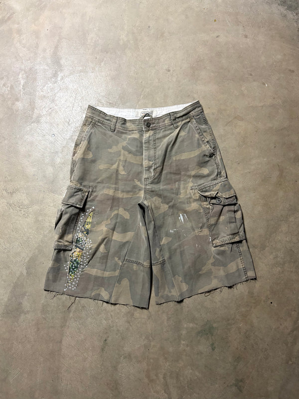 Vintage Sashiko-Repaired Camo Short - 30
