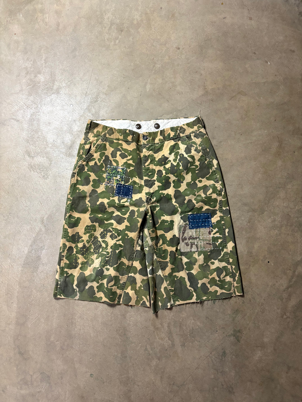 Vintage Sashiko-Repaired Duck Camo Short - 34