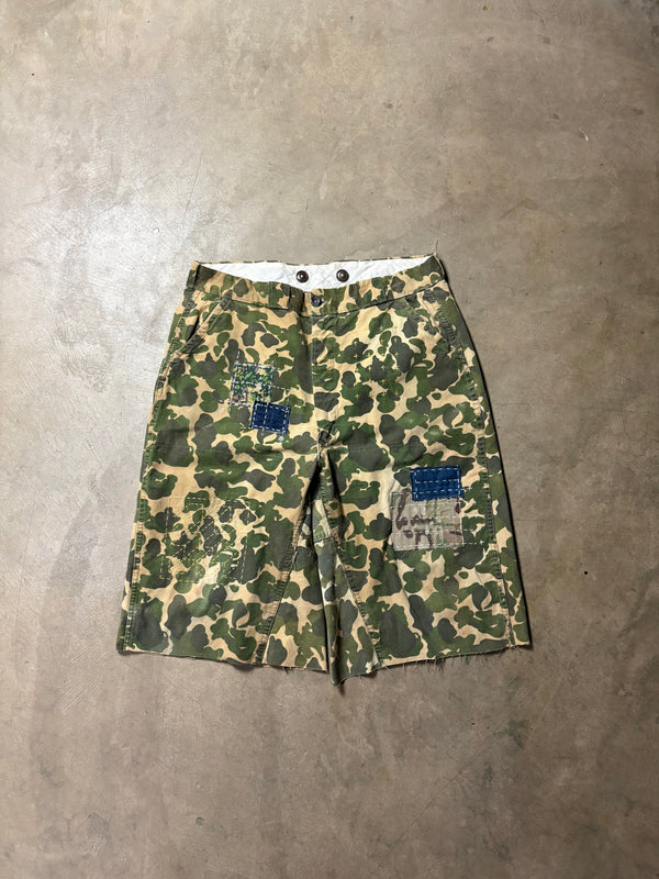 Vintage Sashiko-Repaired Duck Camo Short - 34