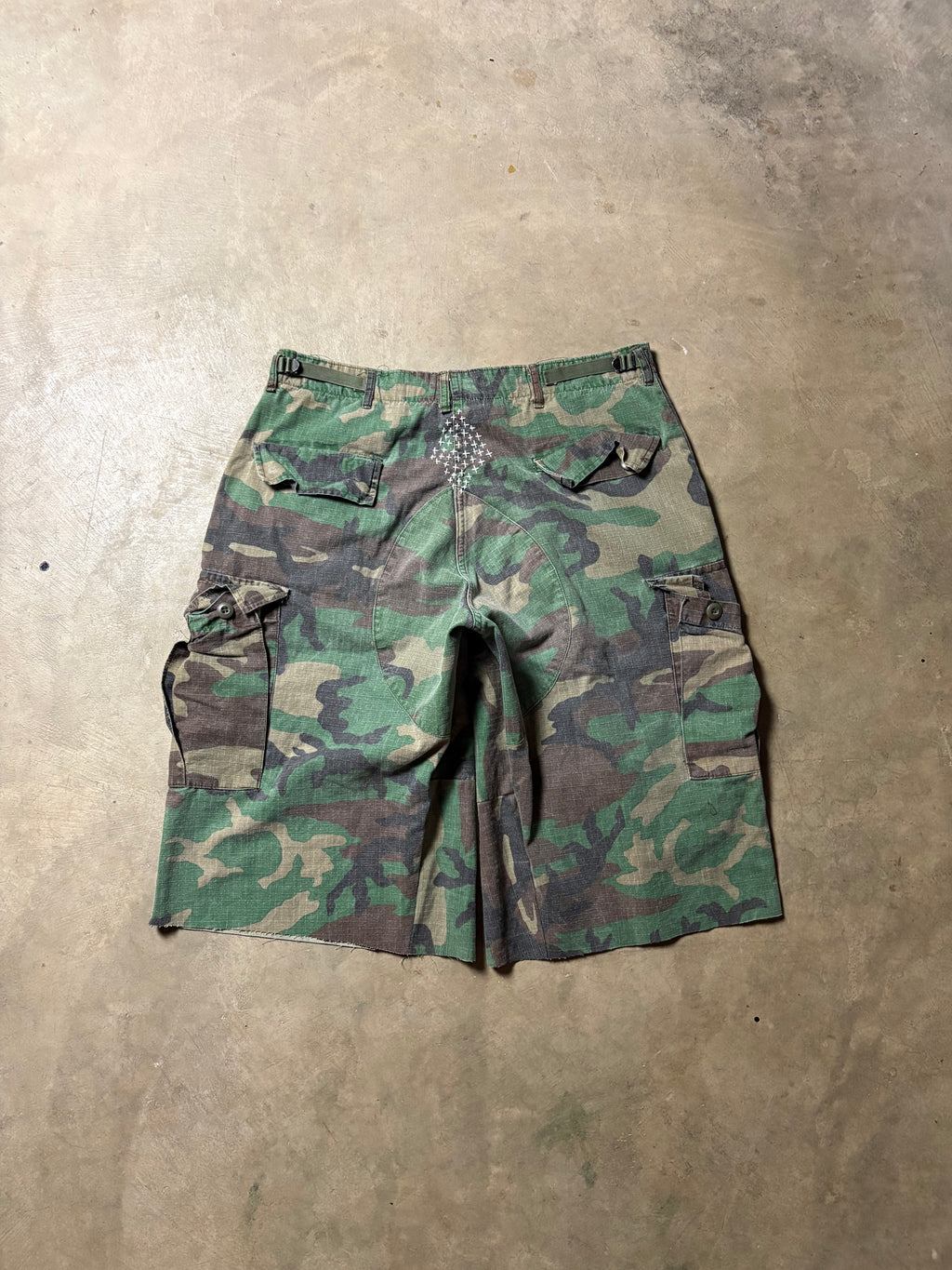 Vintage Sashiko-Repaired Military Camo Short -34