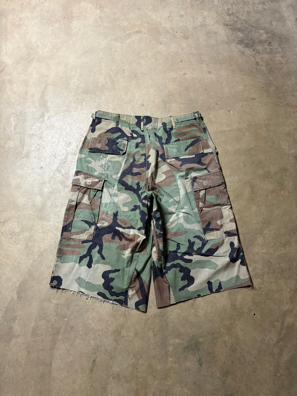 Vintage Faded Sashiko-Repaired Military Camo Short -32