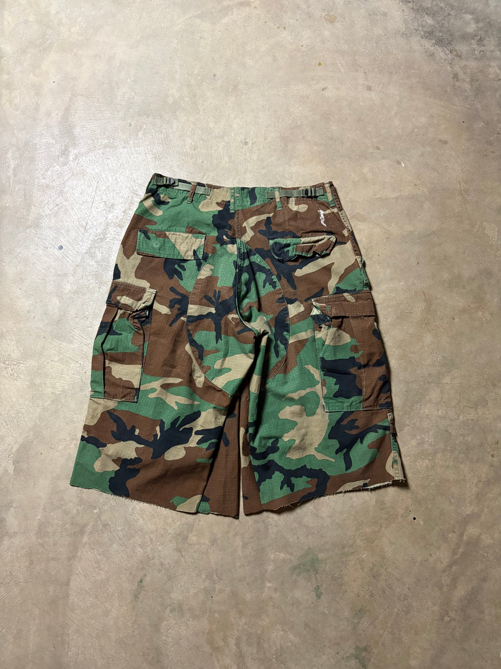 Vintage Sashiko-Repaired Military Camo Short - 32