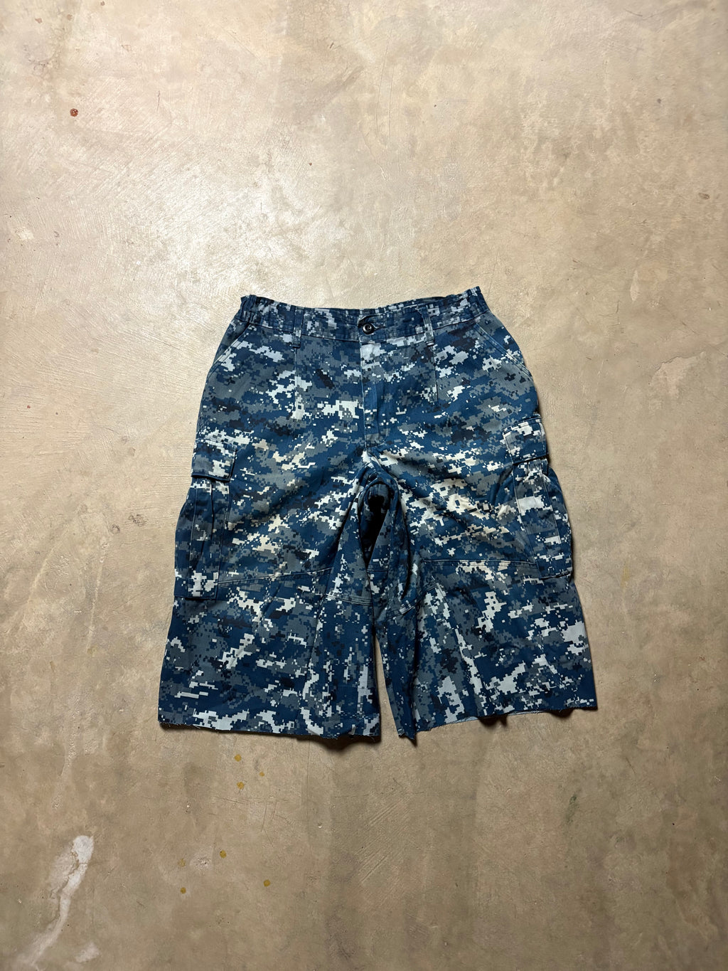 Vintage Blue Military Digital Camo 3/4 Short - 30