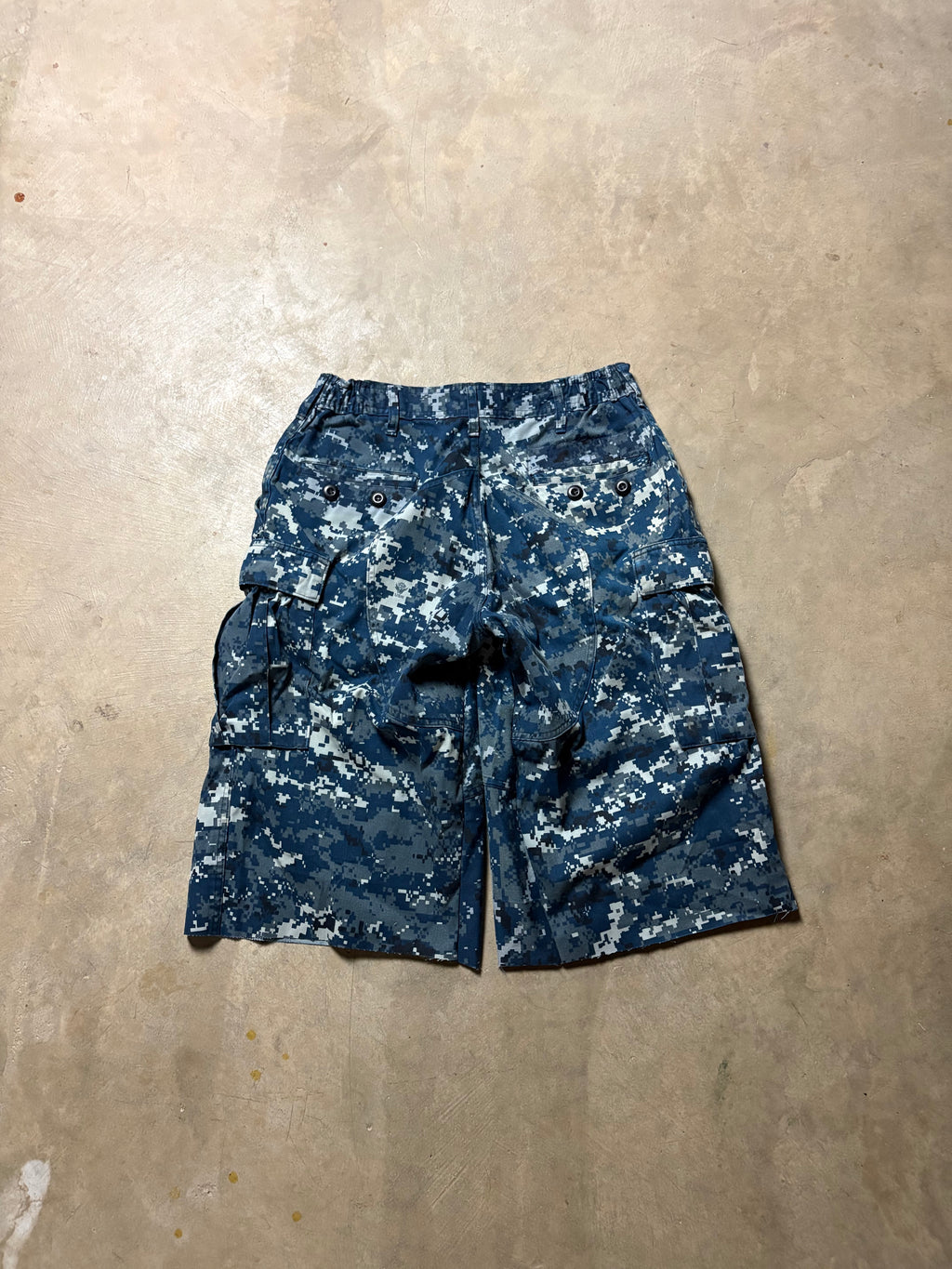 Vintage Blue Military Digital Camo 3/4 Short - 30