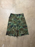 Vintage Distressed  Military Camo 3/4 Short - 30