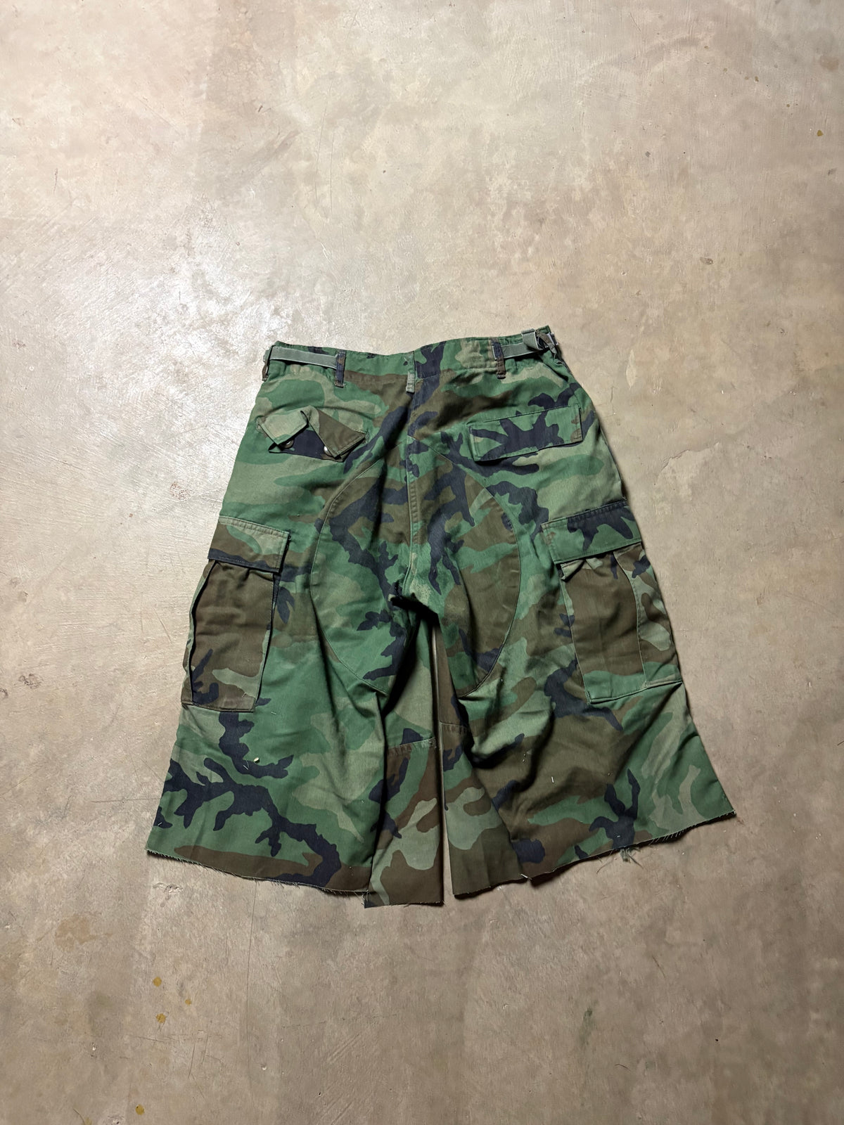 Vintage Distressed  Military Camo 3/4 Short - 30