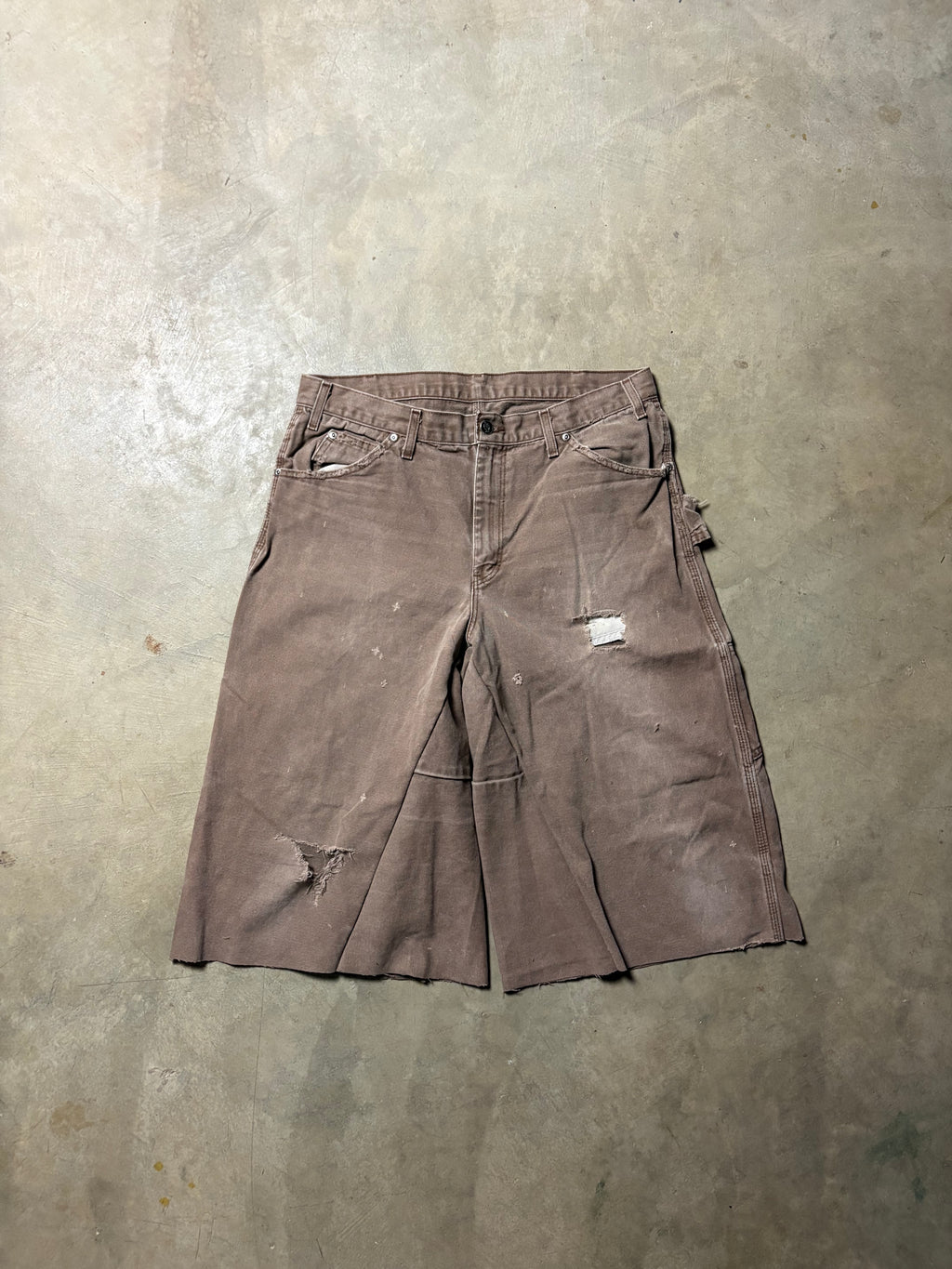 Vintage Brown Dickies Distressed Carpenter 3/4 Short - 32