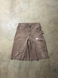 Vintage Brown Dickies Distressed Carpenter 3/4 Short - 32