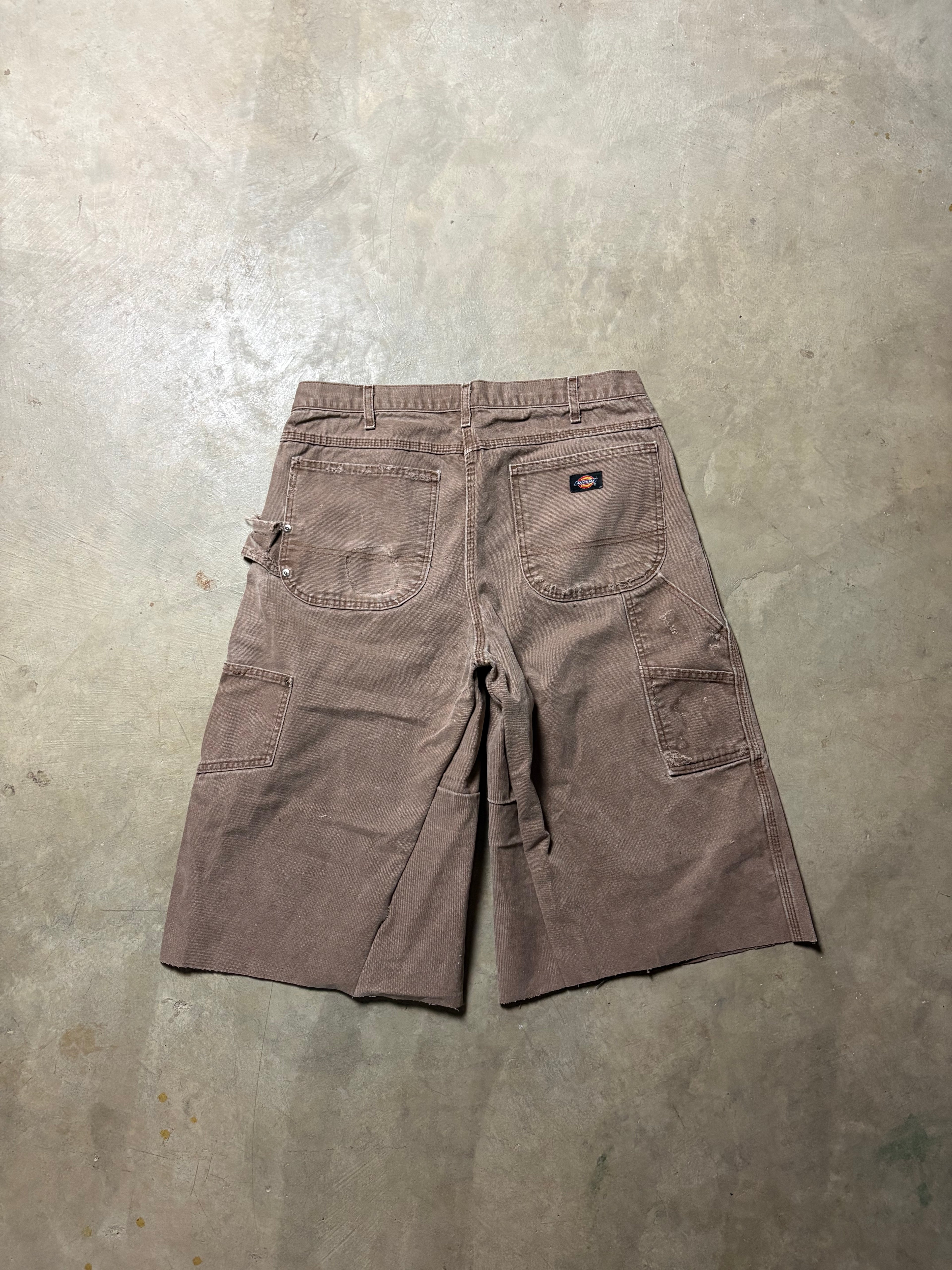 Vintage Brown Dickies Distressed Carpenter 3/4 Short - 32