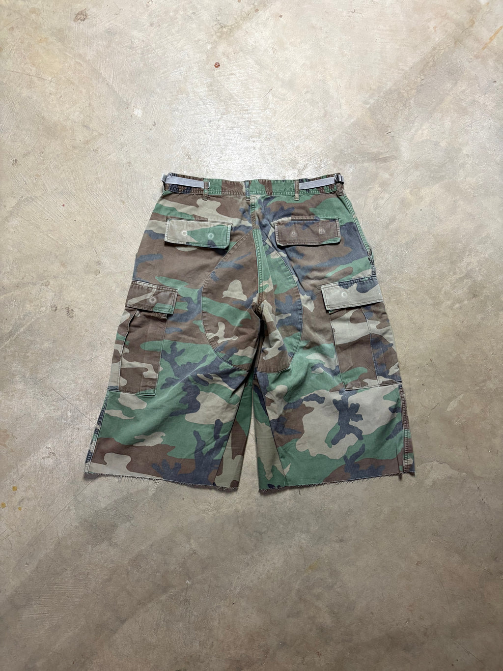 Vintage Faded Sashiko-Repaired Military Camo Short - 32